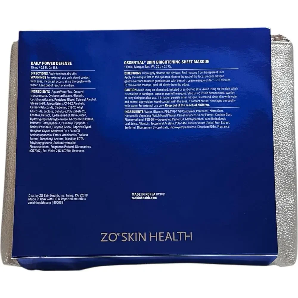 Zo Skin Health Makeup Bag Pouch Silver 8x10 New